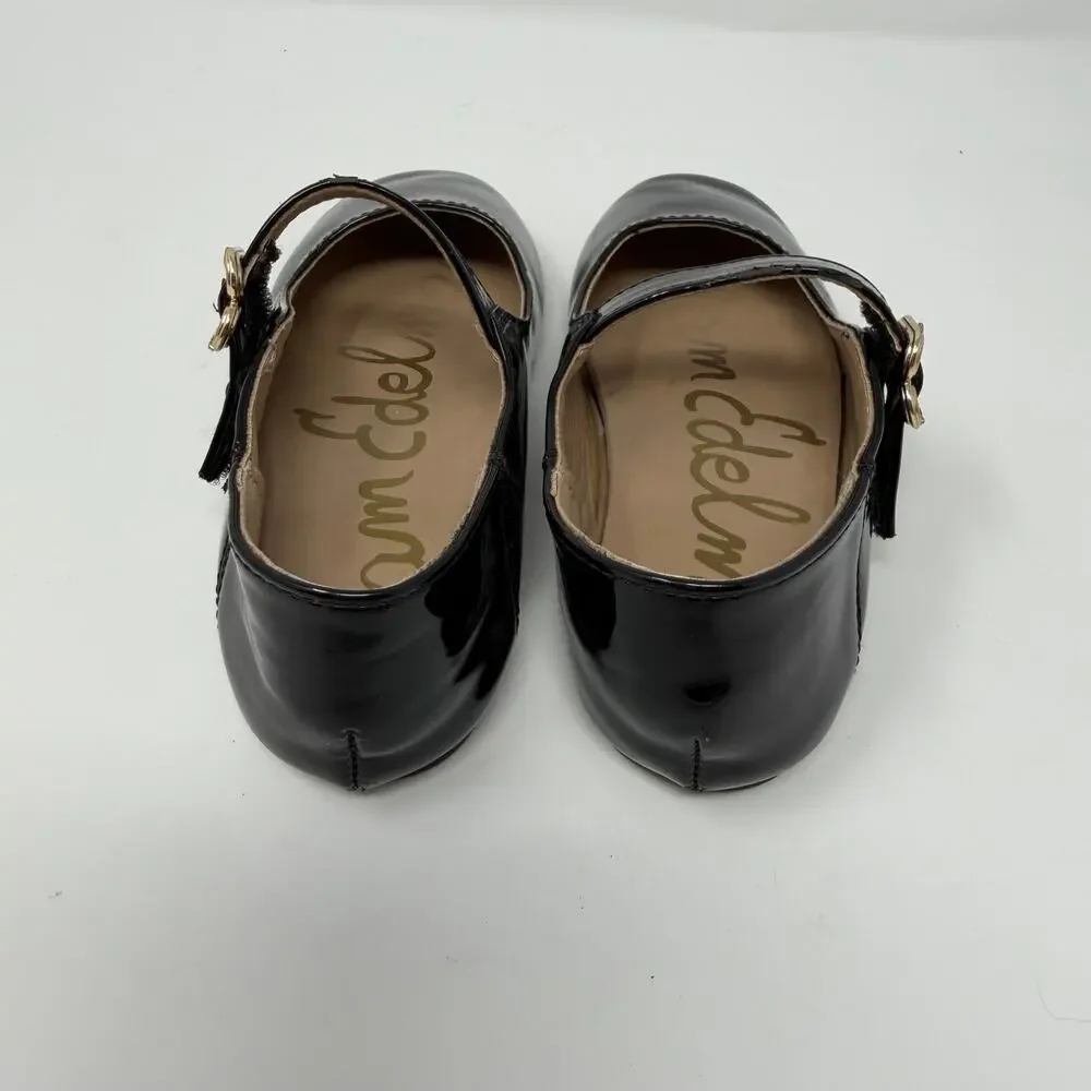 Sam Edelman Girls Black Patent Mary Jane Flats Size 10